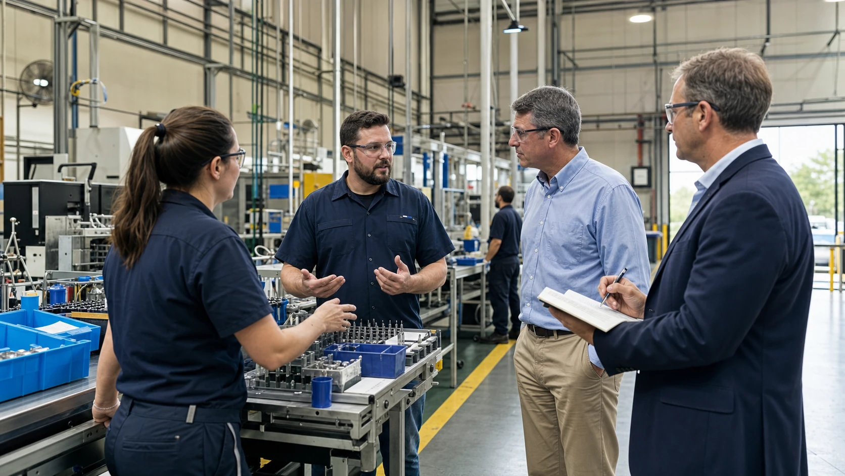 An advisor learning a real manufacturing workflow from the people closest to the work